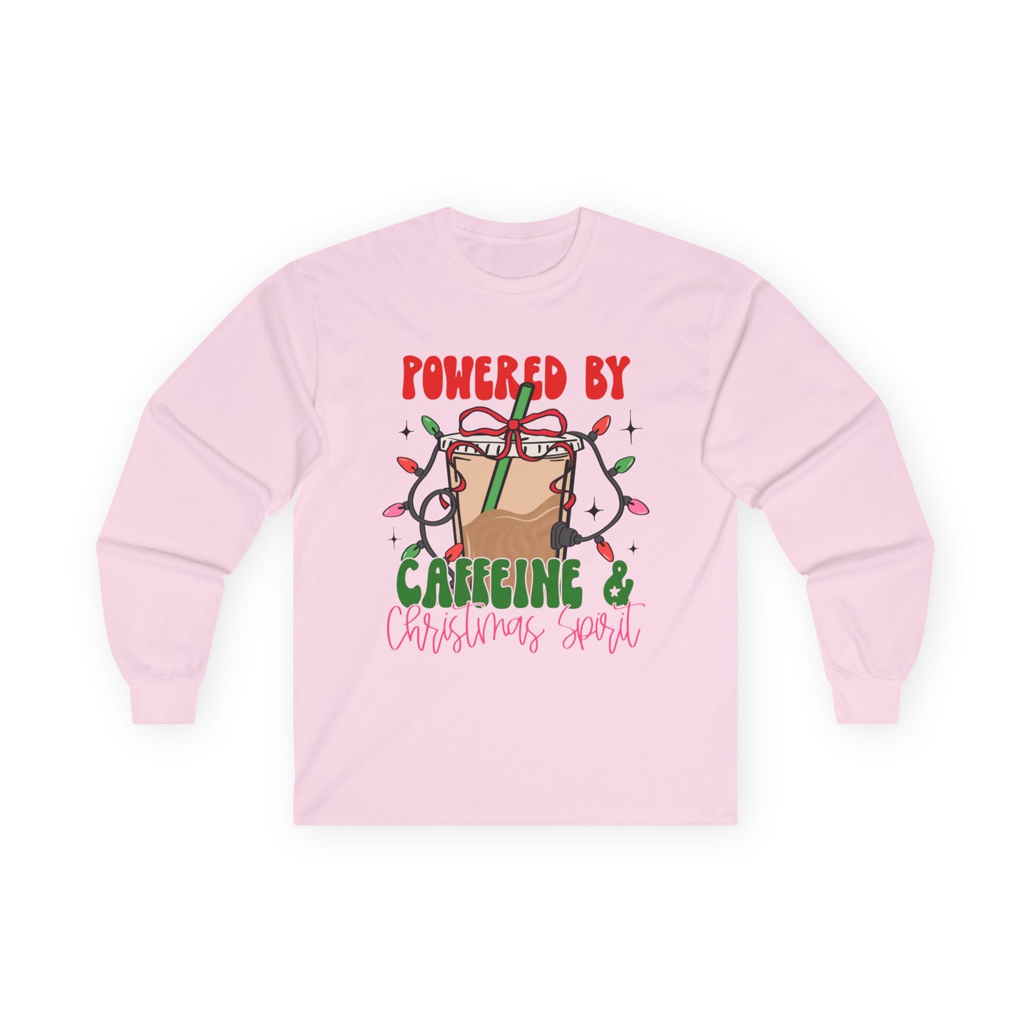 Powered by Caffeine & Christmas Spirit Long Sleeve Tee
