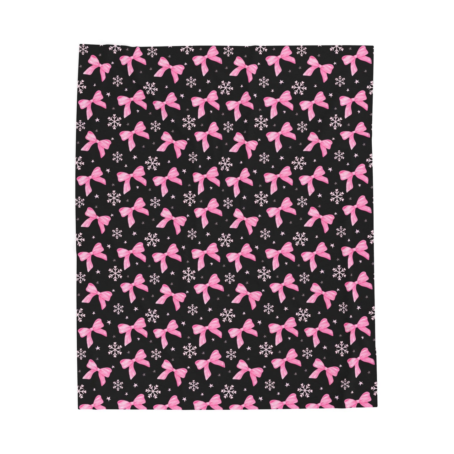 Pink Bow Pattern Plush Blanket