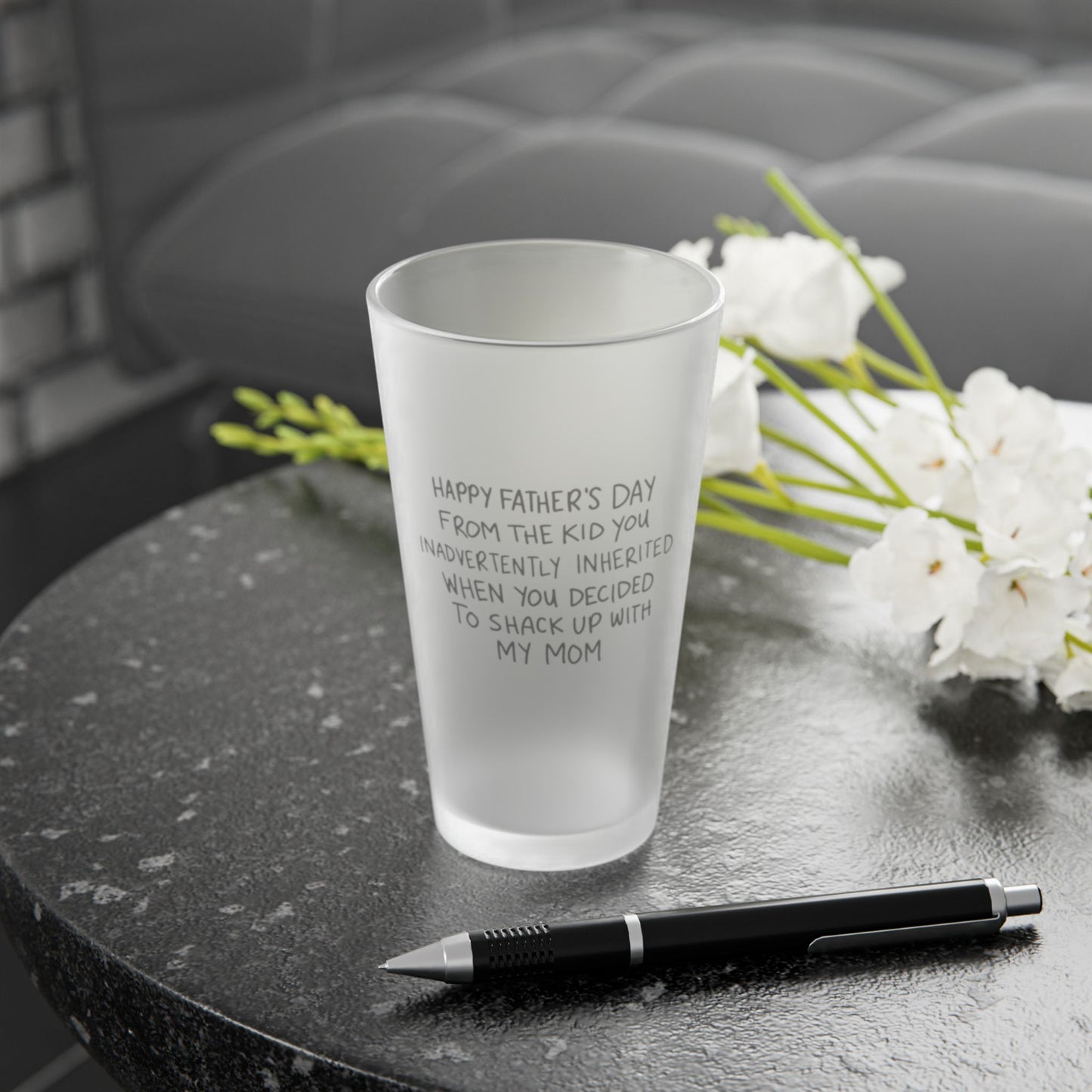 Frosted Pint Glass- Father's Day