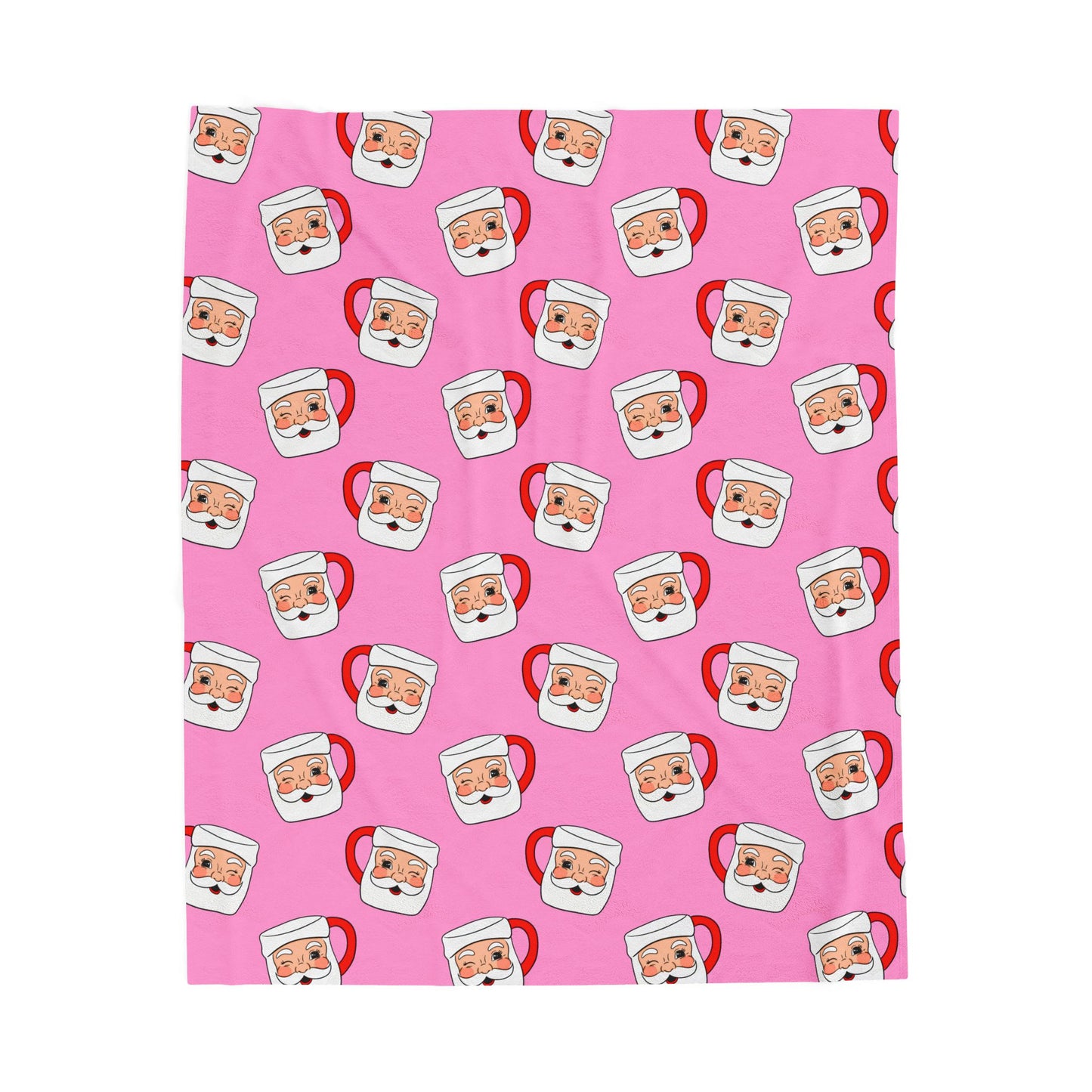 Cozy Santa Mug Velveteen Plush Blanket