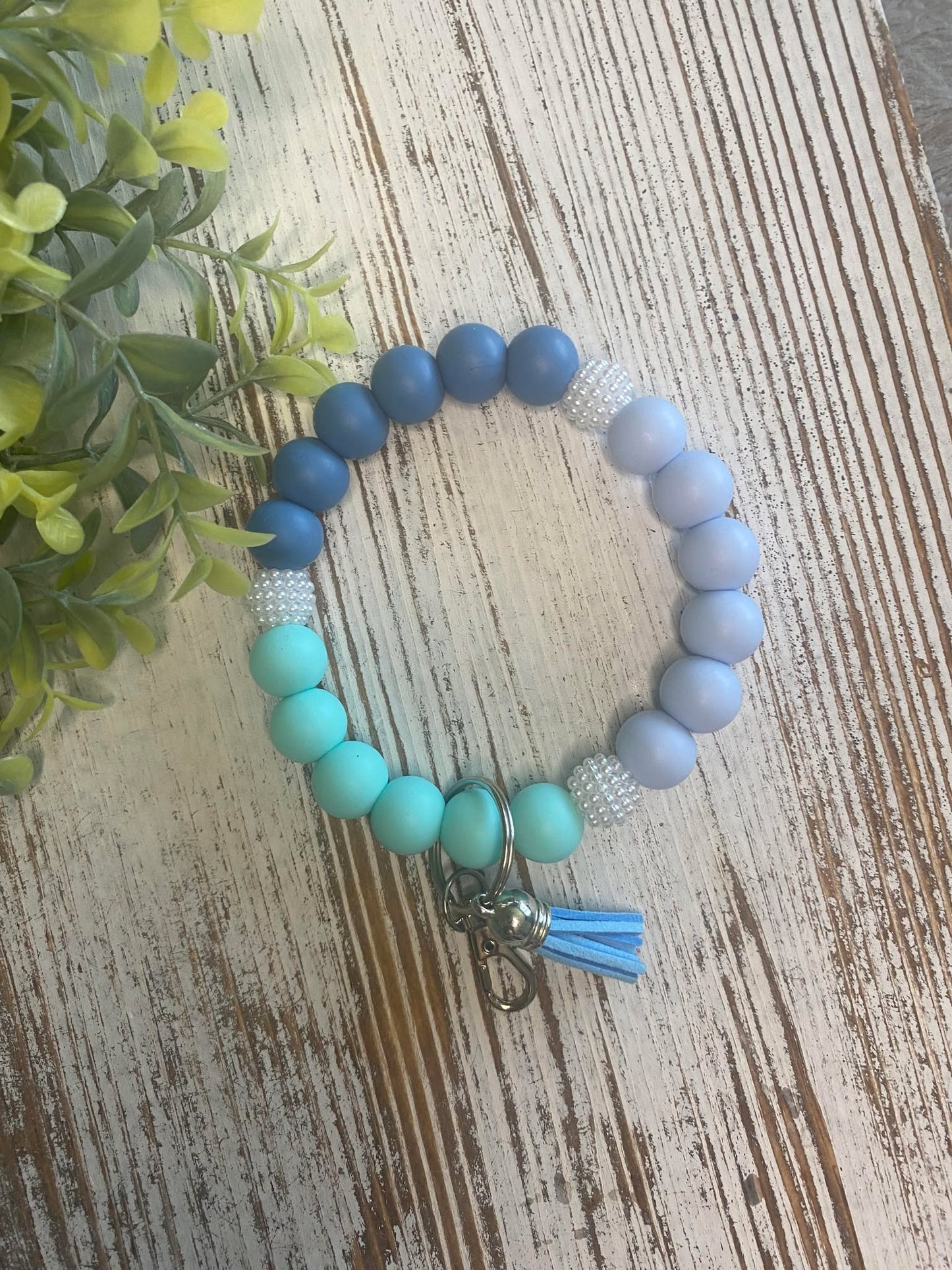 Tri-Blue Wristlet