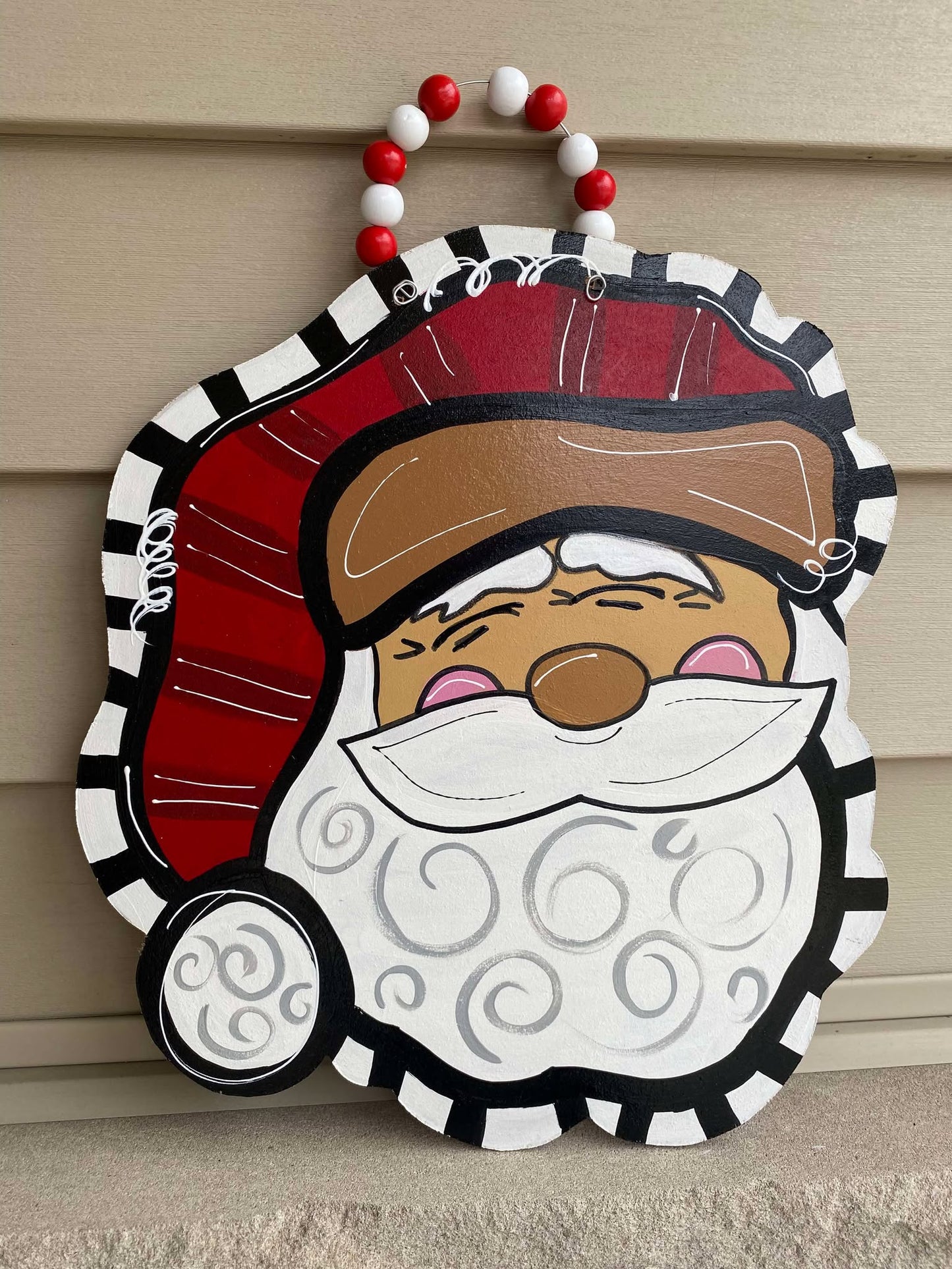 Squinting Santa Door Hanger