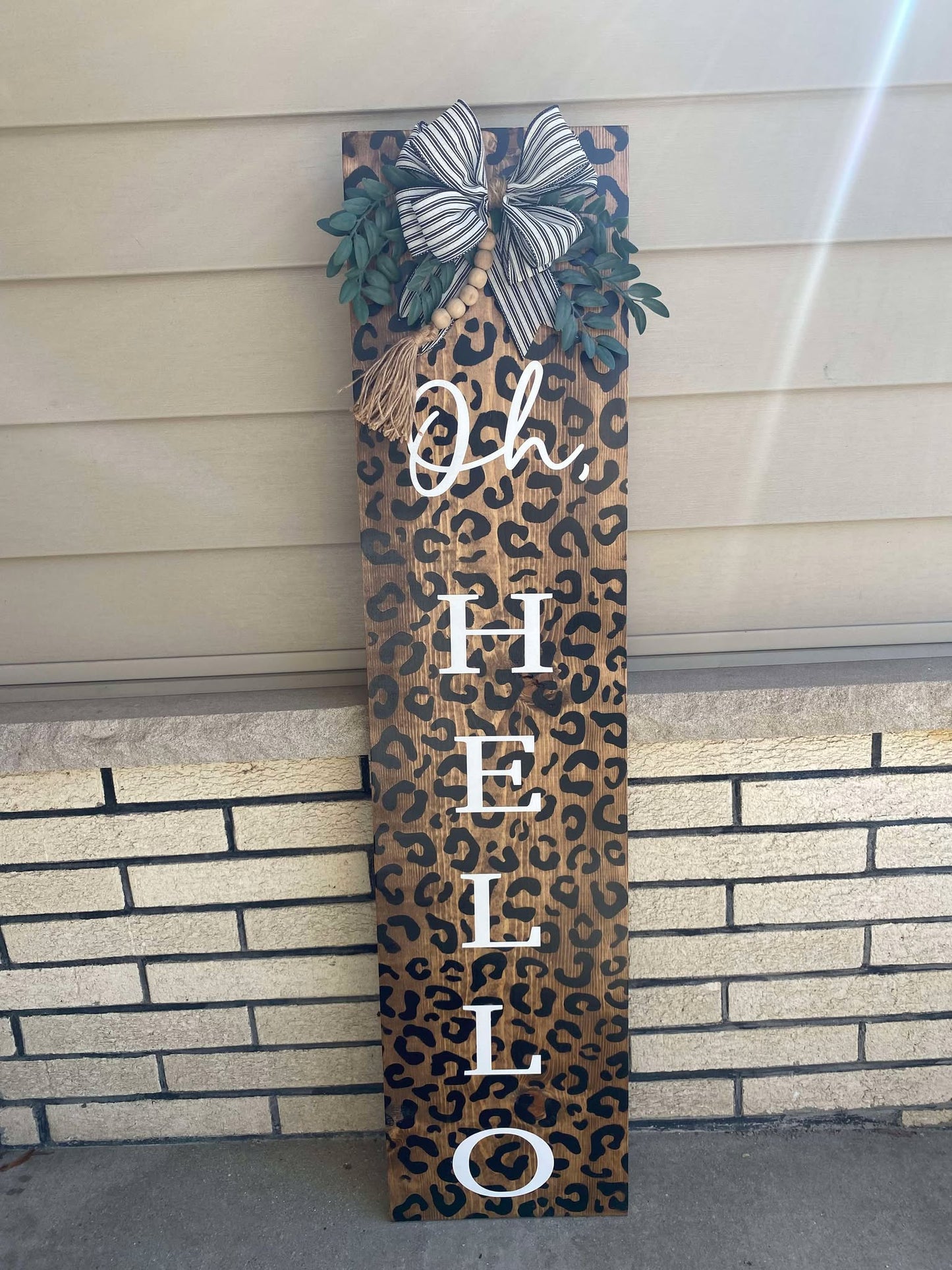 Oh, Hello Leopard Print Porch Leaner