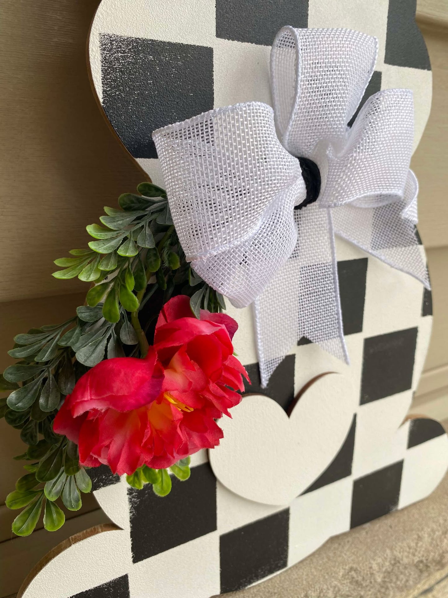 Checkered Bunny Door Hanger