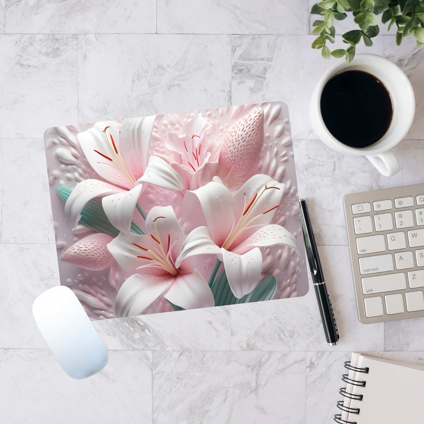 Pink Lilies Mouse Pad