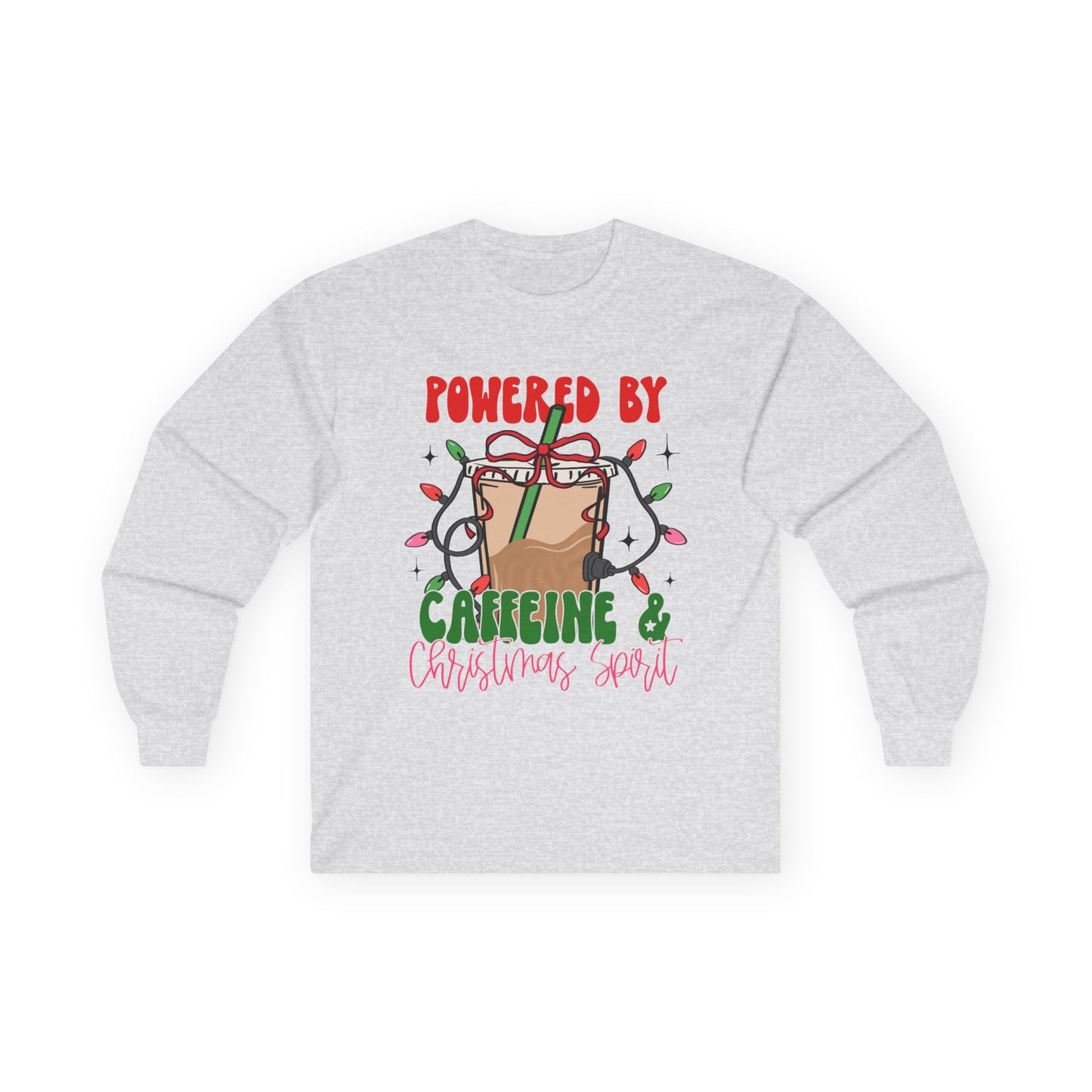 Powered by Caffeine & Christmas Spirit Long Sleeve Tee