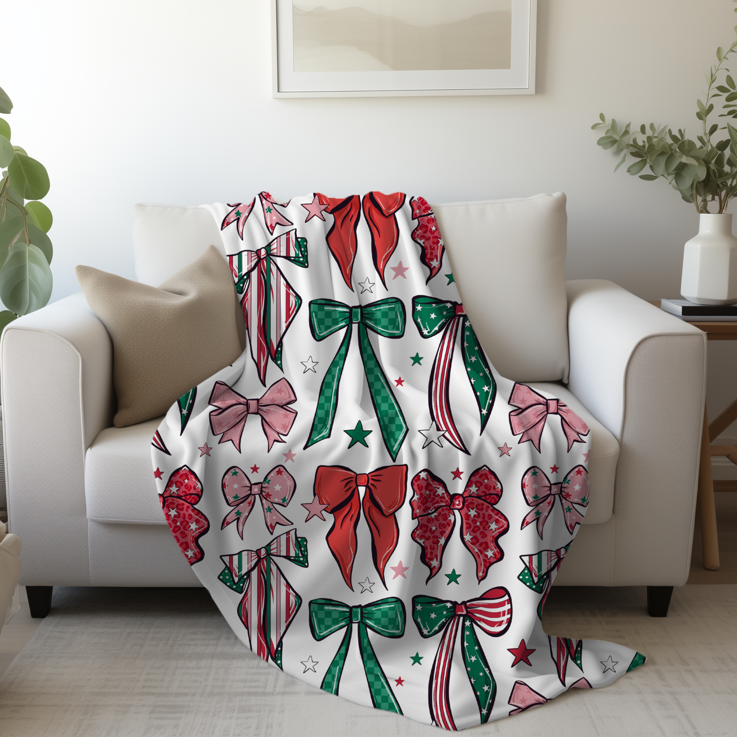 Christmas Bow Plush Blanket