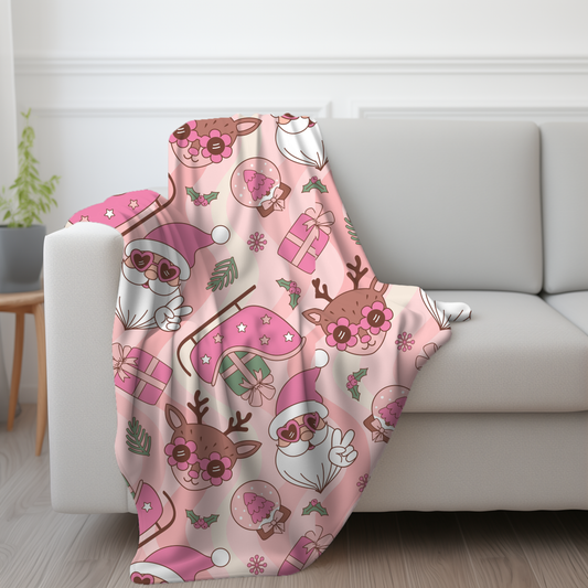 Retro Santa Plush Blanket