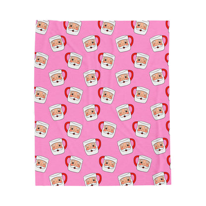 Cozy Santa Mug Velveteen Plush Blanket