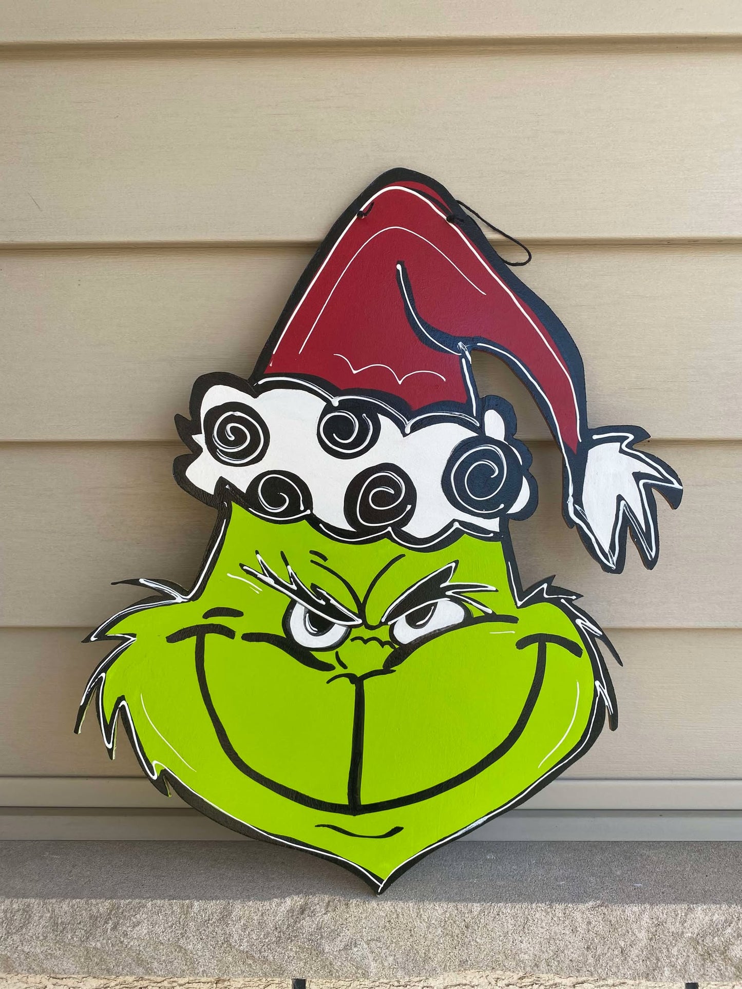 Grinch Head Door Hanger