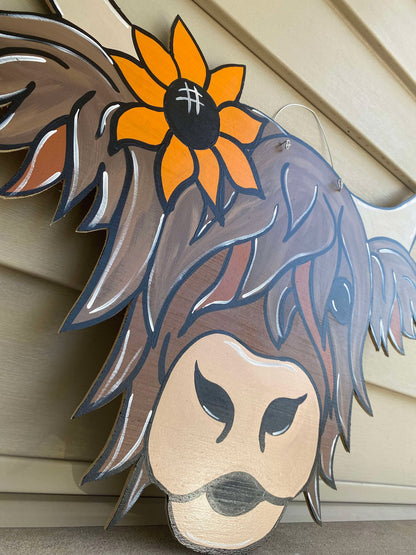 Highland Cow Door Hanger