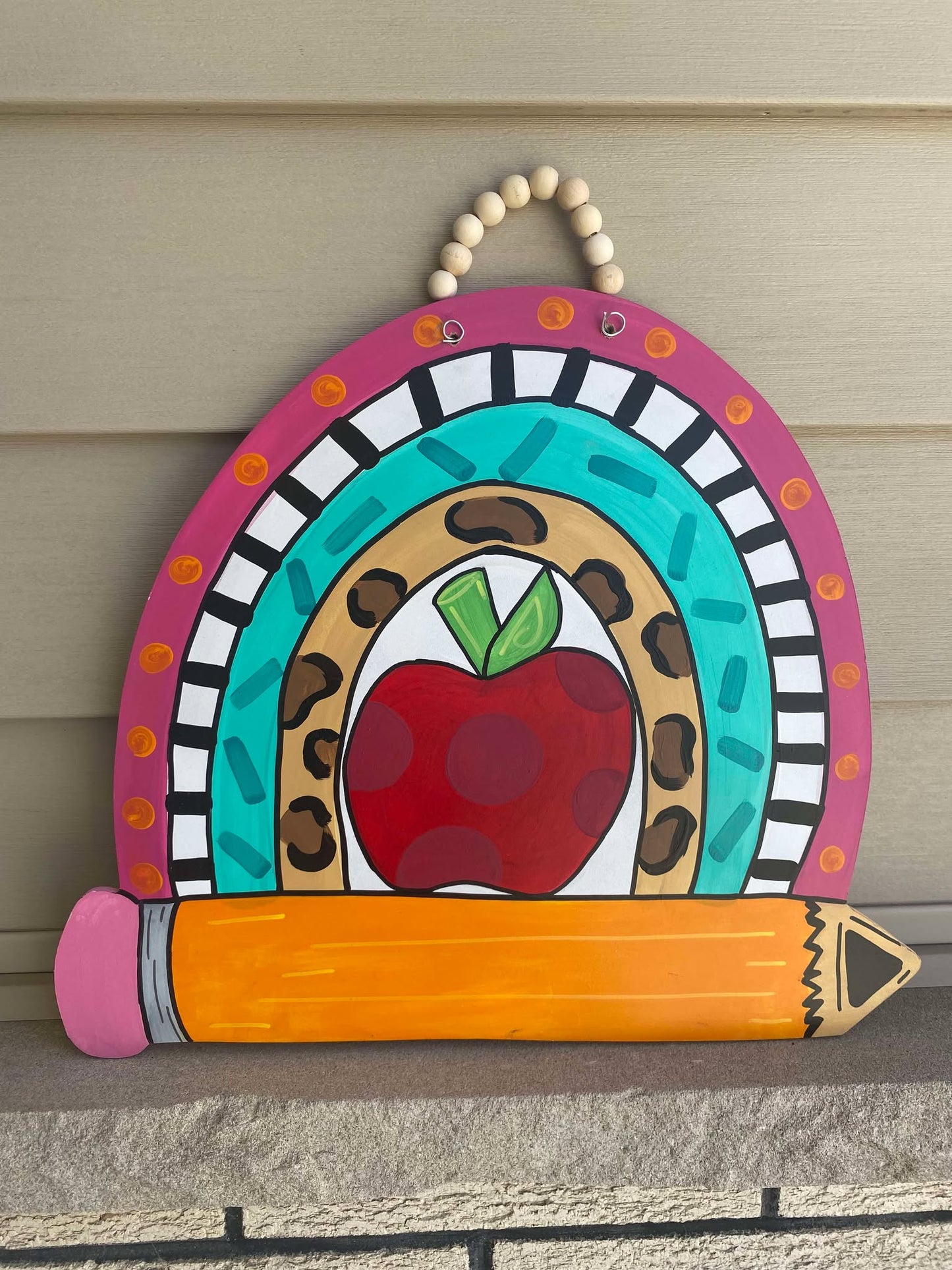 Teacher Rainbow Pencil Door Hanger