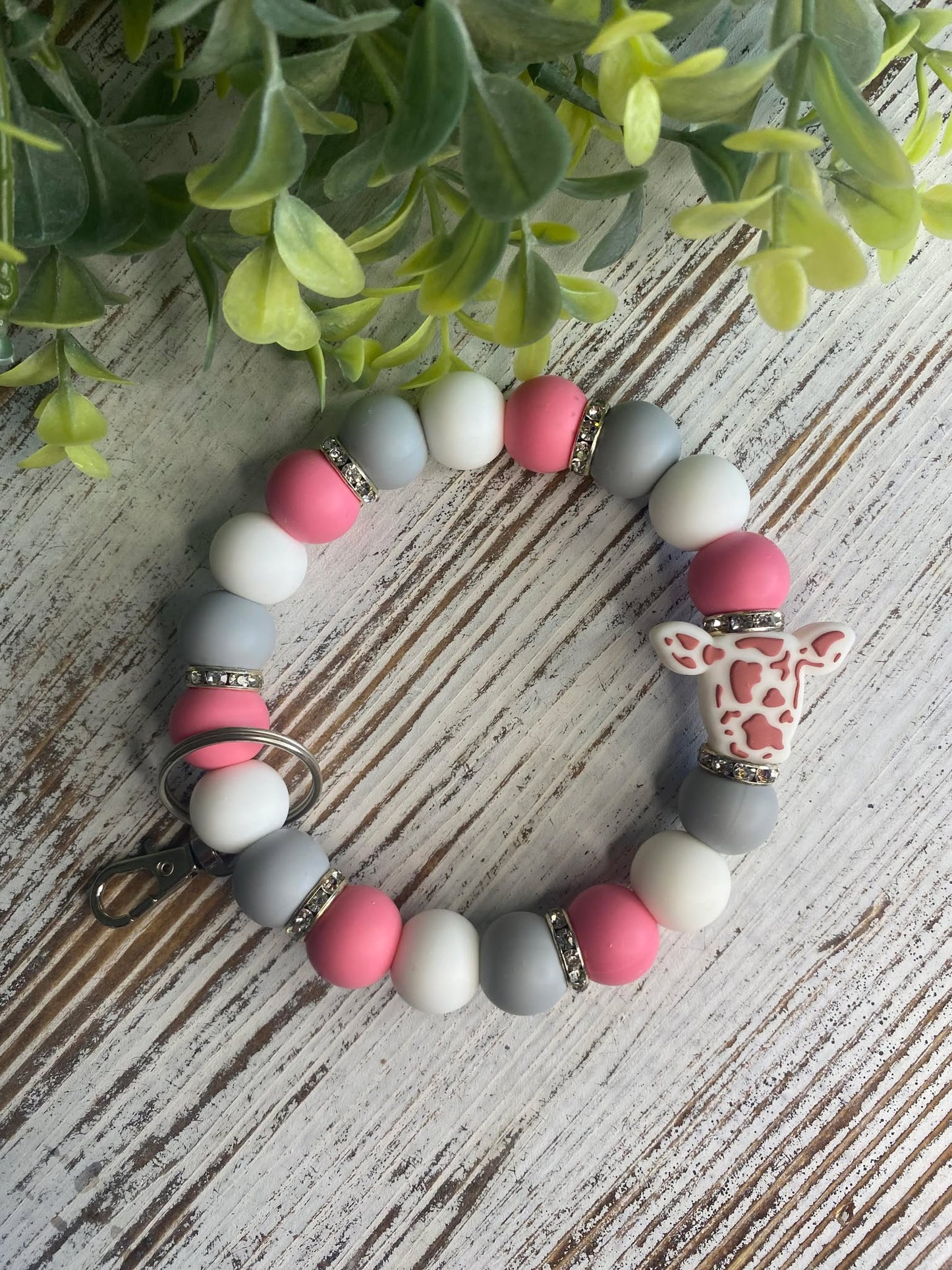 Pink Cow Wristlet