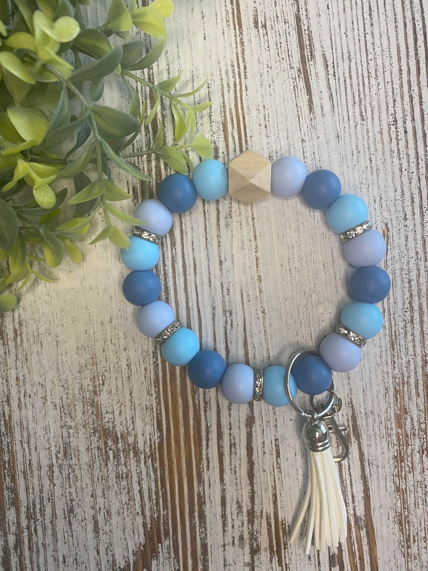 Tri-Blue Hex Wristlet
