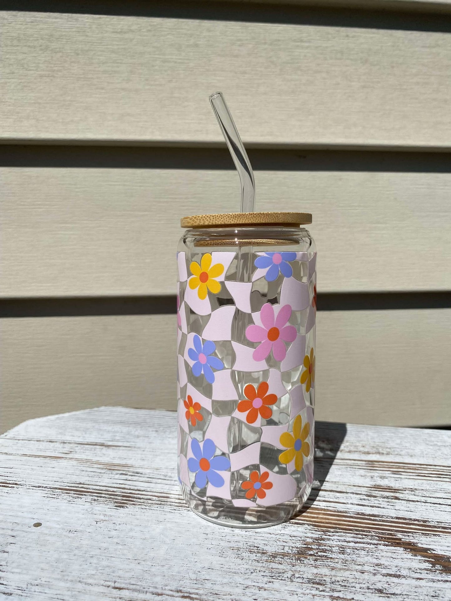 Retro Flower Libby Glass