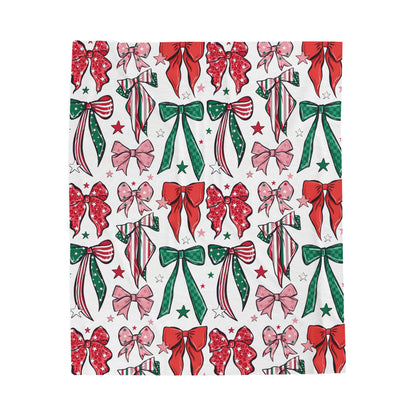 Christmas Bow Plush Blanket