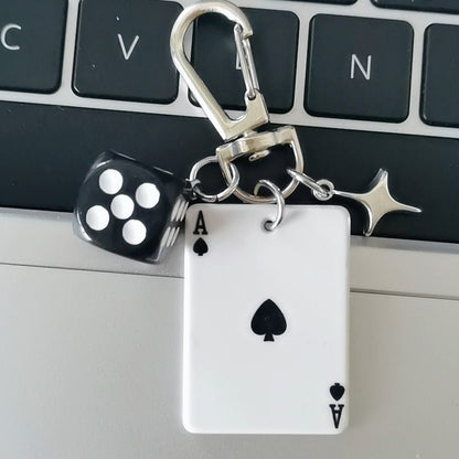 Poker Dice Metal Keychain Pendant
