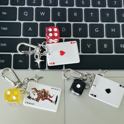 Poker Dice Metal Keychain Pendant