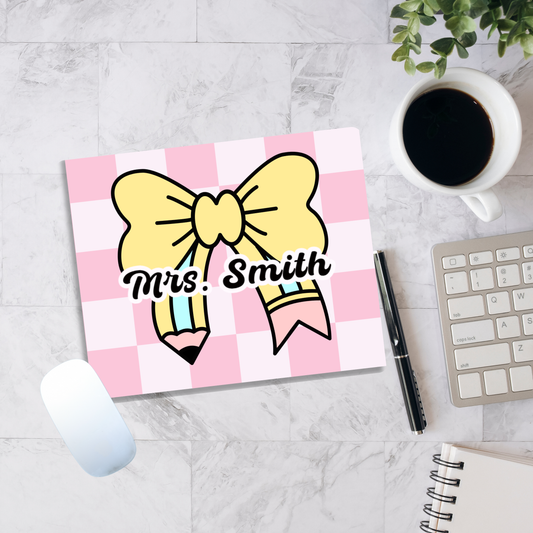Pencil Bow Mouse Pad