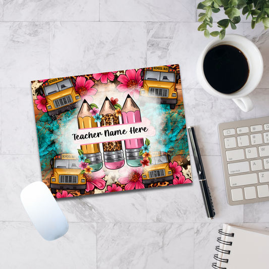 Teacher School Bus Mouse Pad