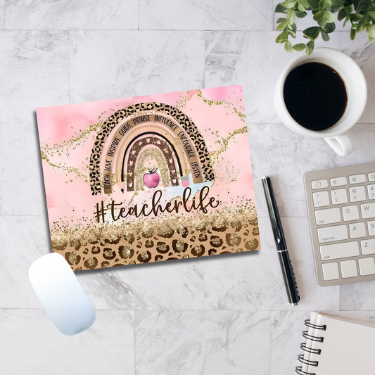 Teacherlife Glitter Rainbow Mouse Pad